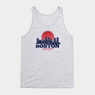 Retro Boston, Massachusetts Skyline Tank Top